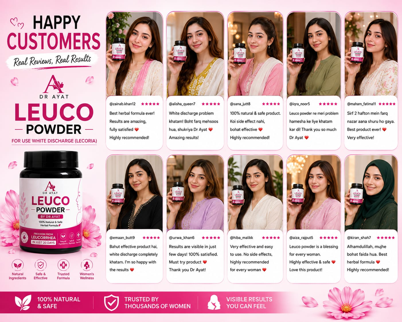 LEUCO POWDER   120 GRM -  LEUKORRHEA & WHITE DISCHARGE FROM (UK)